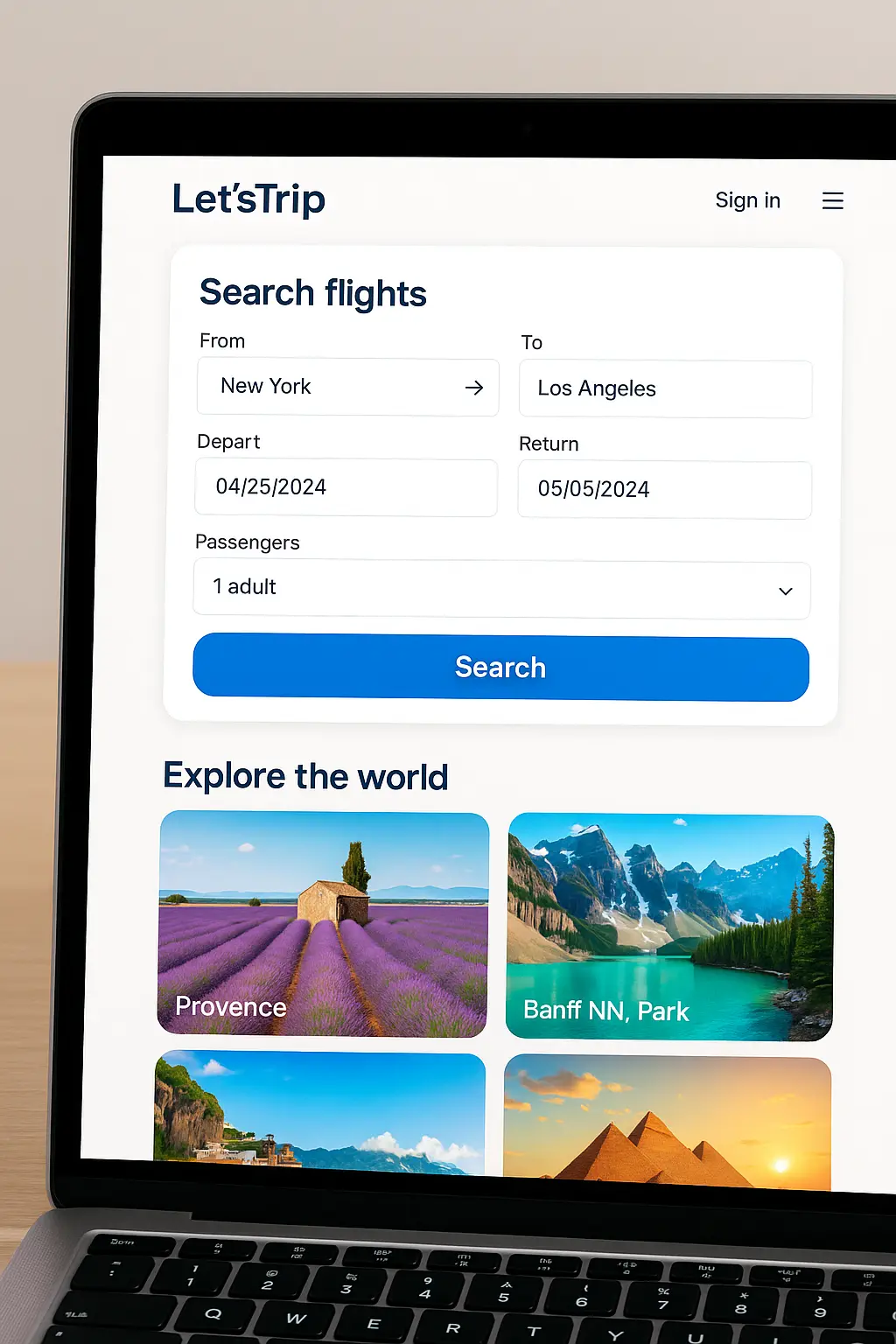 Screenshot of Let'sTrip (Web)